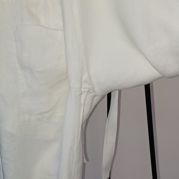 Ann Taylor LOFT Marisa 100% Linen White Pants - Picture 5 of 7